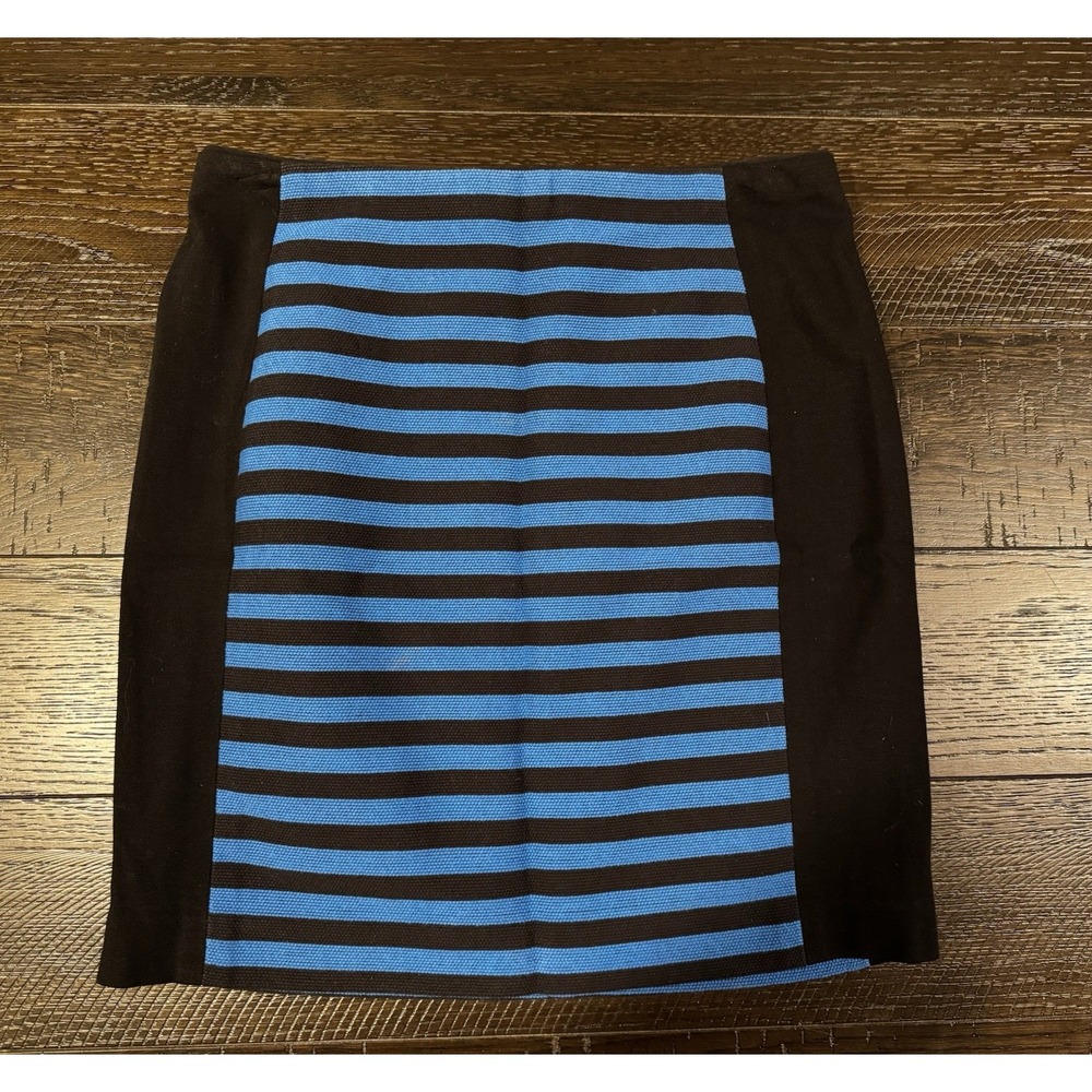 Ann Taylor Skirt Womens Size 4 Blue Striped Pencil Straight Dress Work Business